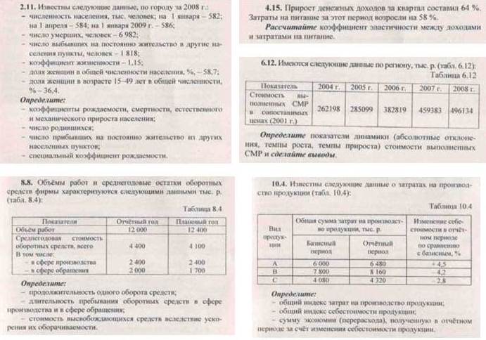 Статистика контрольная вариант